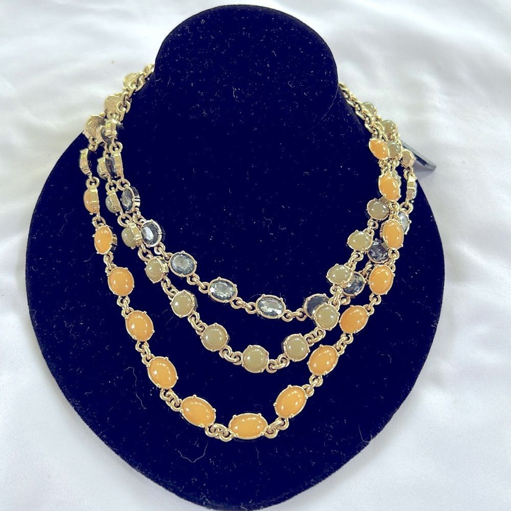 Ann Taylor Multi Layer Rhinestone Statement Necklace NWT